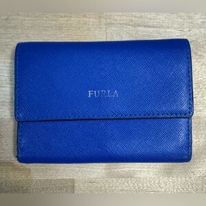 Furla Blue trifold Leather Wallet
